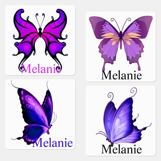 Eisen auf Schmetterlingsbekleidung - Labels tragen Etiketten (Grün)