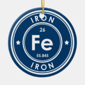 Eisen Element Blau Keramik Ornament (Vorne)
