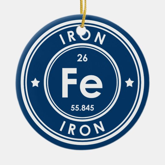 Eisen Element Blau Keramik Ornament (Vorne)