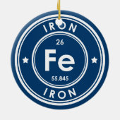 Eisen Element Blau Keramik Ornament (Hinten)