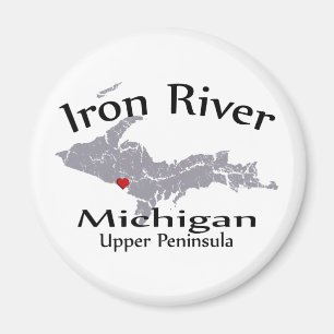 Eisen-Fluss-Michigan-Herz-Karten-Entwurfs-Magnet Magnet