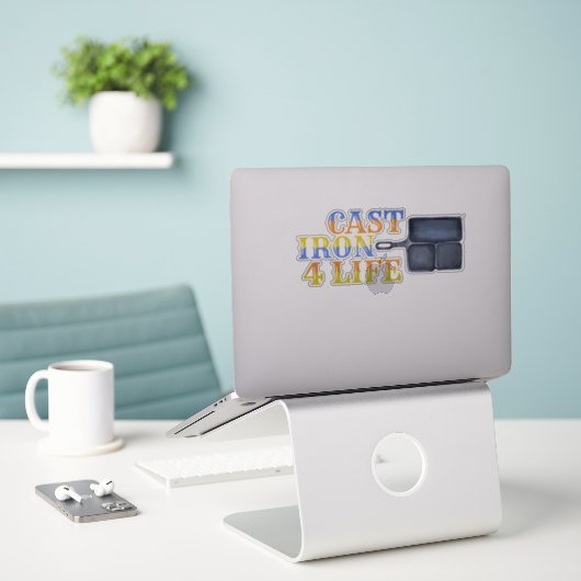 Eisen für das Leben Aufkleber (Laptop auf Schreibtisch)