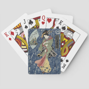 Eisen Geisha im grünen Kimono Spielkarten