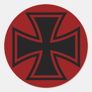 Eisen Kreuz schwarz Runder Aufkleber