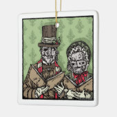 Eisen-Maske-Karolers - Pop Goth Holiday Keramikornament (Links)