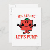 Eisen mit Herrn Strong pumpen Postkarte (Vorne/Hinten)