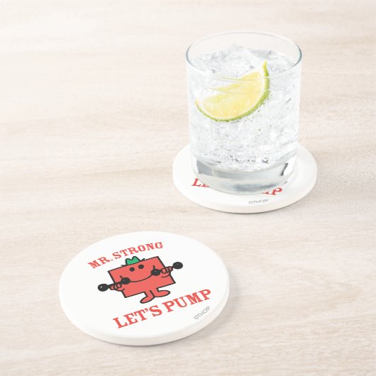 Eisen mit Herrn Strong pumpen Sandstein Untersetzer (Seite)