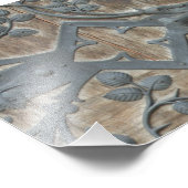 Eisen-Mittelalterliche Schleuse an der Holztür Fotodruck (Ecke)