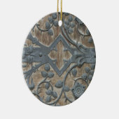 Eisen-Mittelalterliche Schleuse an der Holztür Keramikornament (Rechts)