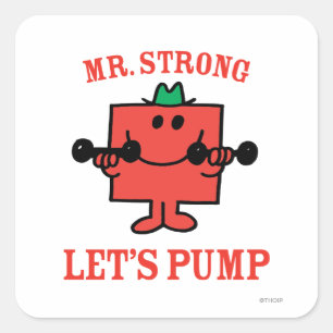 Eisen pumpen mit Mr. Strong Quadratischer Aufkleber
