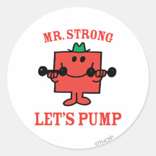 Eisen pumpen mit Mr. Strong Runder Aufkleber
