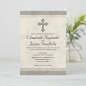 Eisen-Querhochzeits-Einladungen Einladung (Stehend Vorderseite)