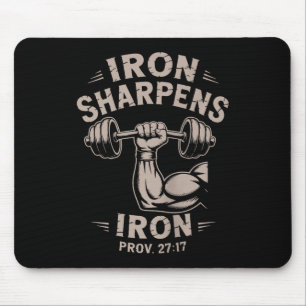 Eisen schärft Eisen Jugend Christliches Workout-Gy Mousepad