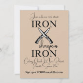 Eisen schärft Eisen Messer Christlich Männer Retre Einladung (Vorderseite)