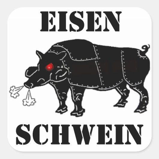 EISEN-SCHWEIN Square Sticker (Vorderseite)