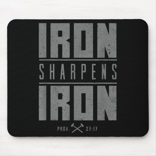 Eisen Sharpens Eisen Christlich Men Bible Scriptin Mousepad (Vorne)