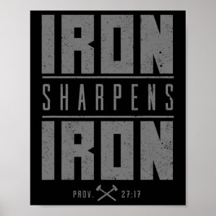 Eisen Sharpens Eisen Christlich Men Bible Scriptin Poster