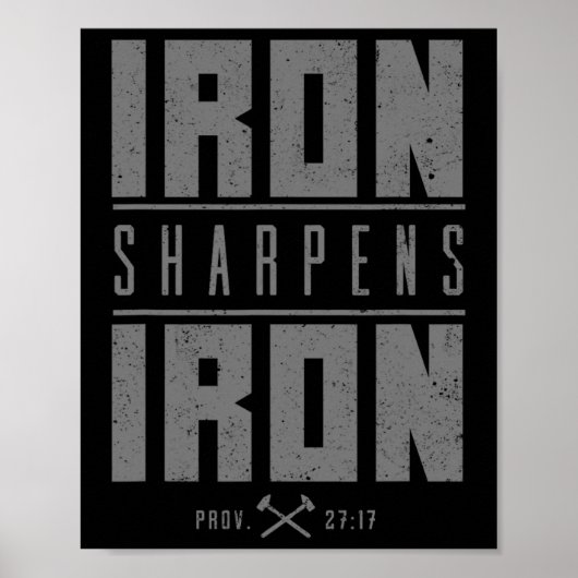 Eisen Sharpens Eisen Christlich Men Bible Scriptin Poster (Vorne)