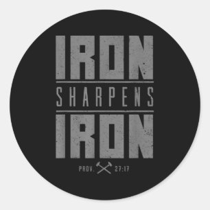 Eisen Sharpens Eisen Christlich Men Bible Scriptin Runder Aufkleber