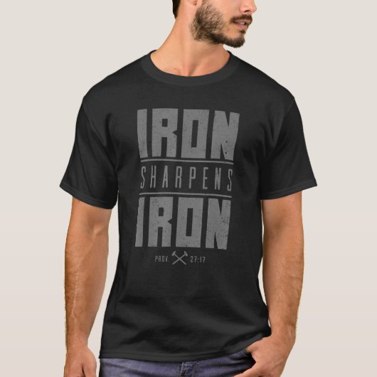 Eisen Sharpens Eisen Christlich Men Bible Scriptin T-Shirt (Vorderseite)