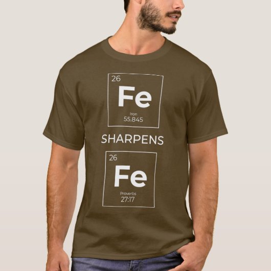 Eisen Sharpens Eisen Christliches Design T-Shirt (Vorderseite)