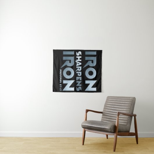 Eisen Sharpens Eisen - Christliches Men & Women Pr Wandteppich (Beispiel (Horizontal))