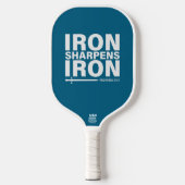 Eisen-Sharpens-Eisen (Ocean Blue) Pickleball Schläger (Vorderseite)