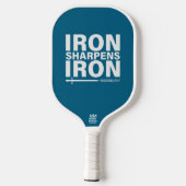 Eisen-Sharpens-Eisen (Ocean Blue) Pickleball Schläger (Rückseite)