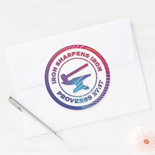Eisen Sharpens Eisen Runder Aufkleber (Umschlag)