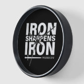 Eisen-Sharpens-Eisen-Rundwall-Uhr Uhr (Winkel)