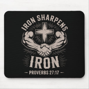 Eisen-Sharpens-Eisen-Sprichwort für Männer, Christ Mousepad