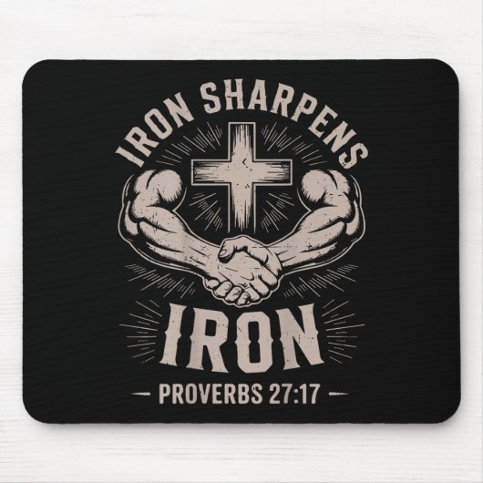 Eisen-Sharpens-Eisen-Sprichwort für Männer, Christ Mousepad (Vorne)