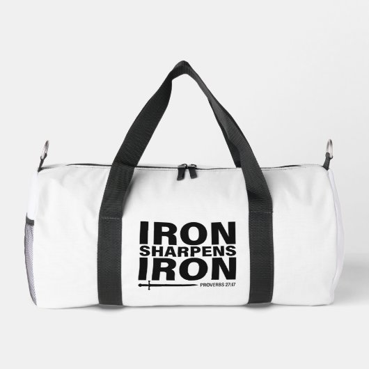 Eisen Sharpens Eisen - Sprichwörter 27:17 Duffel B Duffle Bag (Rückseite)