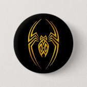Eisen-Spinne - Gelb und Schwarzes Button (Vorderseite)