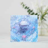 Eisen und Schneeflocken Winter Wonderland Party ge Einladung (Stehend Vorderseite)