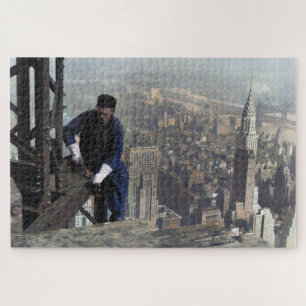 Eisenarbeiter am Gerüst Empire State 1930 Puzzle