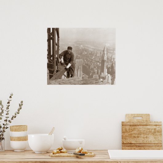 Eisenarbeiter Empire State Gebäude 1930 Poster (Küche)