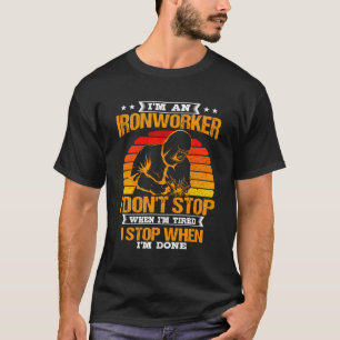 Eisenarbeiter Retro Vintage Sonnenuntergang Contra T-Shirt
