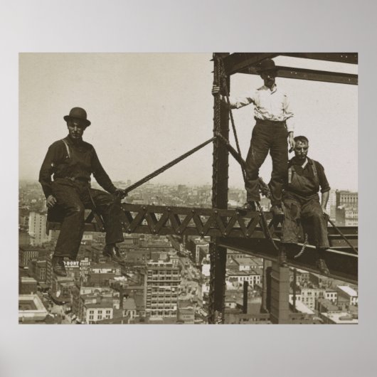 Eisenarbeiter Vintag NYC Gebäude Wolkenkratzer Poster (Vorne)
