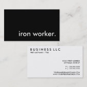Eisenarbeiter. Visitenkarte (Vorne/Hinten)