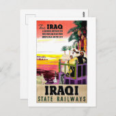 Eisenbahn, Abzeichen, Vintage-Reise im Irak Staat Postkarte (Vorne/Hinten)
