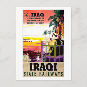 Eisenbahn, Abzeichen, Vintage-Reise im Irak Staat Postkarte
