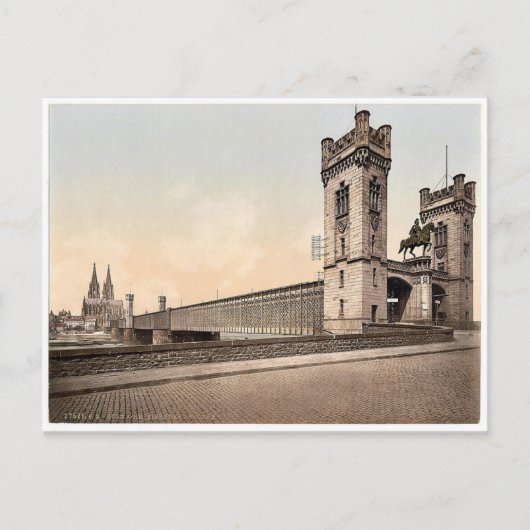 Eisenbahn-Brücke, Köln, Rhein, Deutschland Postkarte (Vorderseite)