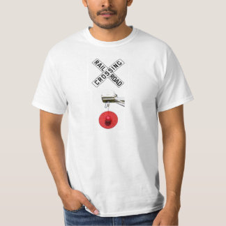 Eisenbahn Crossbuck u. Perücke-Witzbold-Signal T-Shirt