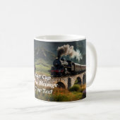 Eisenbahn: Dampfzug durch das offene Land Kaffeetasse (VorderseiteRechts)