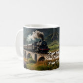 Eisenbahn: Dampfzug durch das offene Land Kaffeetasse (Vorderseite Links)