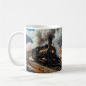 Eisenbahn: Dampfzug durch das offene Land Kaffeetasse (Links)