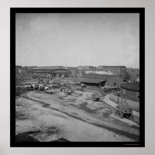 Eisenbahn-Depot in Atlanta, GA 1864 Poster