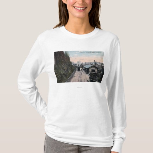 Eisenbahn-Depot und Täuschungs-Stadt ODER T-Shirt (Vorderseite)