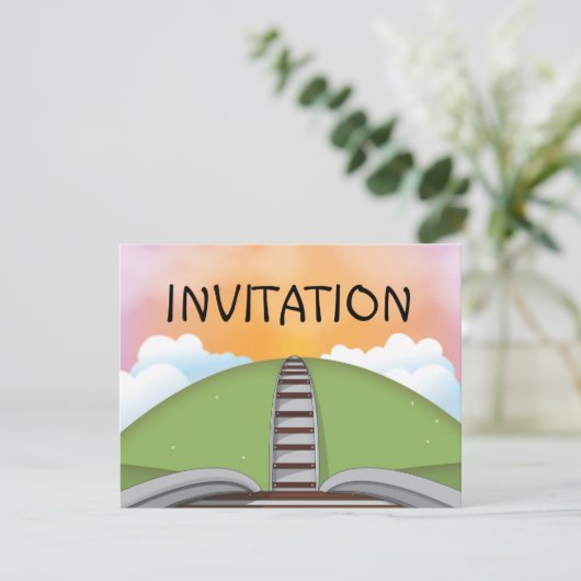 Eisenbahn Einladung (Stehend Vorderseite)